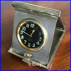 A Smart Art Deco Silver Travel Clock. Goldsmiths And Silversmiths, London 1927
