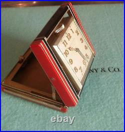 A stunning Rare ART DE'CO 1920s Red & Black 8 days Travel Clock by Tiffany & Co