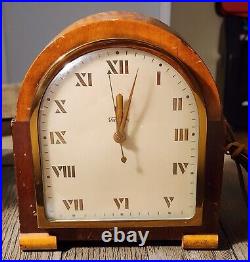 ALL ORIGINAL WORKING EARLY 1930s WARREN TELECHRON #5F51 ART DECO MANTLE CLOCK