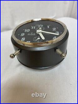 ANTIQUE WEHRLE COMMANDER NITEGLO MECHANICAL LUMINOUS DIAL ALARM CLOCK 50's