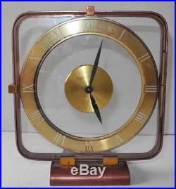 Art Deco Area Jaeger Lecoultre Clock Copper Anodized Frame And Lucite