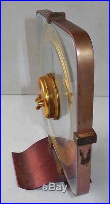 Art Deco Area Jaeger Lecoultre Clock Copper Anodized Frame And Lucite