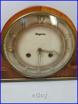 ART DECO CHIMING MANTEL CLOCK FROM HERMLE DUGENA MANTLE VINTAGE Mid century