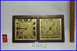 Art Deco Era Chelsea Bronze Deck Clock & Barometer As Found Not Working Nr