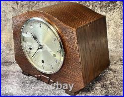 ART DECO Enfield 8-DAY Mantel Clock withWestminster Chime withKEY -FULLY OPERATIONAL