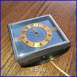 Art Deco Hammond Empress Blue Mirror Clock