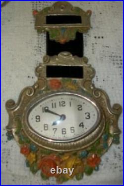 ART DECO LUX FOB CLOCK HANGING WIND UP WORKS ORIGINAL POLYCHROME LOUIS XVI 1920s