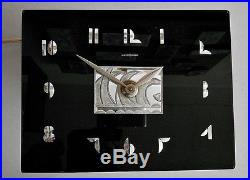 Art Deco Machine Age General Electric Black Mirage G E Clock John Rainbault