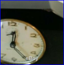 ART DECO Seth Thomas Alarm/Desk Clock-Marbelized Bakelite-Works and Keeps Time