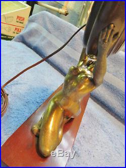 ART DECO Vintage NUDE WOMAN Figural SESSIONS MasterCrafters Mantle CLOCK