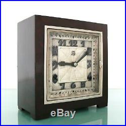 ATO LEON HATOT Mantel Antique Clock ART DECO BAKELITE 1930s ELECTRIC SILVER Dial