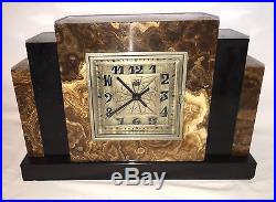 ATO Leon Hatot Art Deco Rare Mantel Clock 1920's Antique Made in France Rewired
