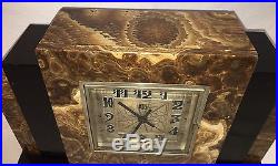 ATO Leon Hatot Art Deco Rare Mantel Clock 1920's Antique Made in France Rewired