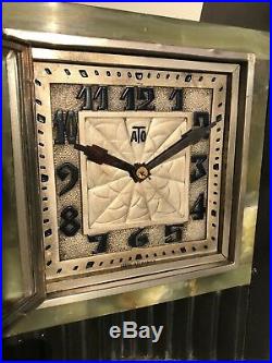 ATO Leon Hatot Art Deco Rare Mantel Clock Antique France original works running