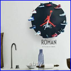 Air Jordan Wall Clock with 3D Mini Sneakers, Sneakerhead Style Decor AJ1-12