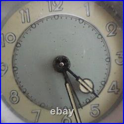 Alarm Clock Clockwork Mechanical Vintage Art Deco 1950 France Design 20th N4386