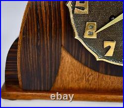 Amsterdam School Art Deco Mantel Clock With Bronze Dial