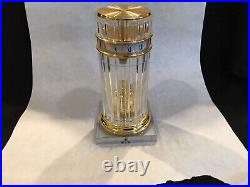 An Hour Lavigne and Baccarat Gilt-Metal and Glass Column annular Clock 9 1/2 hi