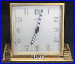 Angelus Brass 8-Day Art Deco Desk Alarm Clock Vintage For Repair