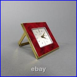 Angelus Brass 8-Day Art Deco Desk Travel Folding Pocket Alarm Clock