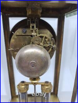 Antique 1800's S. MARTI French Victorian Brass & Glass Crystal Regulator Clock
