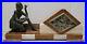 Antique 1920’s French Art Deco Marble Mantel Clock with Geo Maxim Bronze Woman