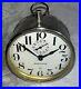 Antique 1920s Wm. L. Gilbert Barrage Alarm Clock Polished Nickel Case-Working