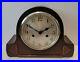 Antique 1930’s English Art Deco Oak Chiming Mantel Clock (Early 20th Century)