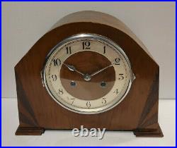 Antique 1930's German Art Deco Sunburst Style Chiming Mantel Clock (Early 20th)