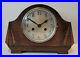 Antique 1930’s German Haller Art Deco Oak Chiming Mantel Clock (Early 20th)