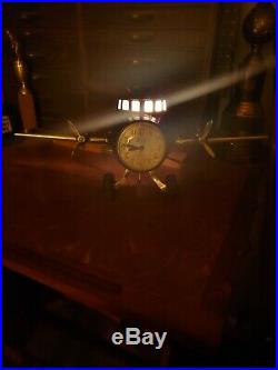Antique 1930s Sessions Mastercrafters Airplane LIGHTED Art Deco Bakelite Clock