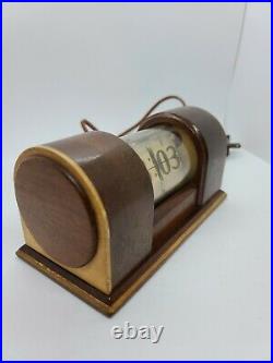 Antique 1937 NEW HAVEN Stylis Timepiece Art Deco Wood Flip Clock Mantel Clock