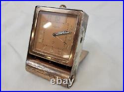 Antique 1940 Lecoultre Swiss Made Travel or Desk Clock Art Deco watch vtg old