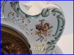 Antique 19th C. ANSONIA Victorian Open Escapement Porcelain Mantel Shelf Clock