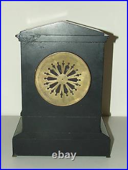 Antique 19th C. German Slate Mantel Clock Hamburg Amerikanische Uhrenfabrik