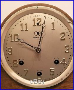 Antique 8 Day Waterbury Westminster Chimes Tambour Clock Art Deco Works