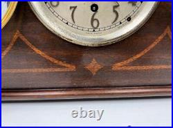 Antique 8 Day Westminster Chimes Seth Thomas Tambour Clock Mantel 5 Rods Works