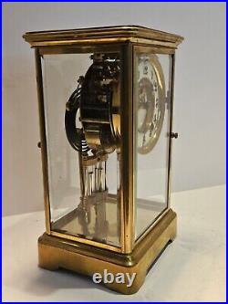 Antique ANSONIA Victorian Brass & Glass Open Escapement Crystal Regulator Clock