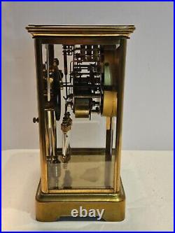 Antique ANSONIA Victorian Brass & Glass Open Escapement Crystal Regulator Clock