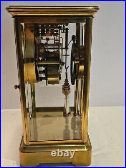 Antique ANSONIA Victorian Brass & Glass Open Escapement Crystal Regulator Clock