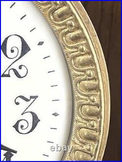 Antique Ansonia Gilbert Clock Movement Bezel Glass Porcelain Dial Parts (AA)