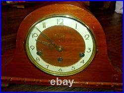 Antique Art Deco 1930s Welby German Brass Humpback Mantle Clock Key Papers