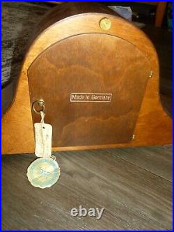 Antique Art Deco 1930s Welby German Brass Humpback Mantle Clock Key Papers