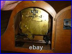 Antique Art Deco 1930s Welby German Brass Humpback Mantle Clock Key Papers