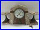 Antique Art Deco 20th Century French Marble Mantel Clock & Garniture 3-Piece Set