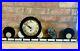 Antique Art Deco Black & White Marble Mantle Clock With Garnitures & Lovebirds