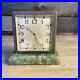 Antique Art Deco Brass Desk Clock Double Sided