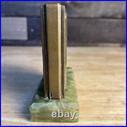 Antique Art Deco Brass Desk Clock Double Sided