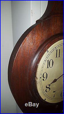 Antique Art Deco Chelsea Mahogany Wall Clock, Circa 1930 8Dial