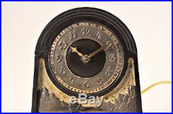 Antique Art Deco Clock Chronart Polar Bird Aviation Artcic Exploration